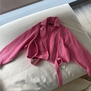 Forever 21 Pink Twead Moto Jacket